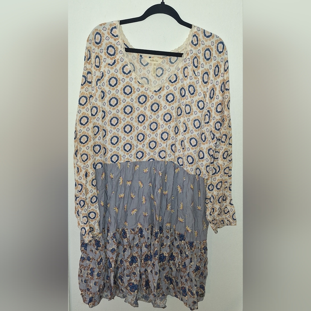 Matilda Jane Cream and Gray Floral Blouse